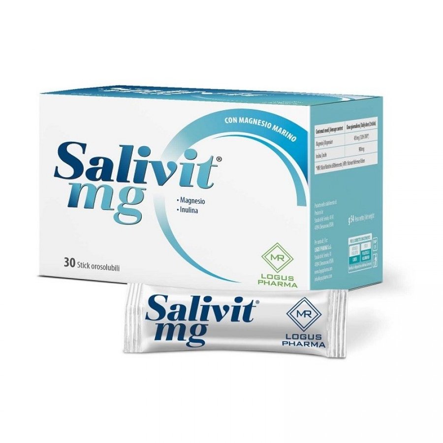 Salivit Mg 30 Stick Orosolubili - Integratore di Magnesio e Inulina