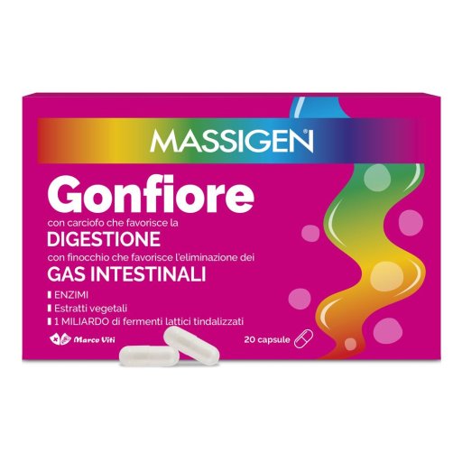 Massigen Gonfiore, Integratore Alimentare, 20 Capsule