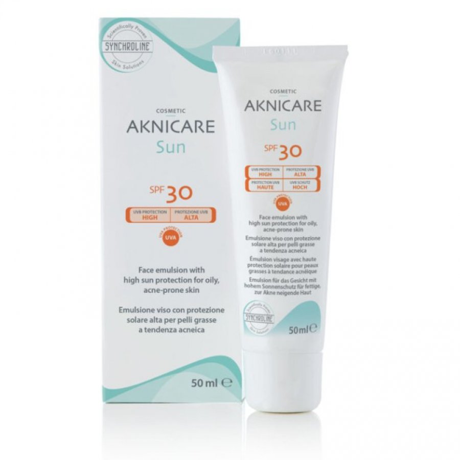 Anicare Sun SPF 30 Emulsione Viso - Protezione Solare Alta per Pelli Grasse e a Tendenza Acneica 50ml