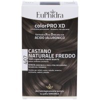 EuPhidra ColorPro XD, Colorazione Permanente 407 Castano Naturale Freddo, Kit Completo