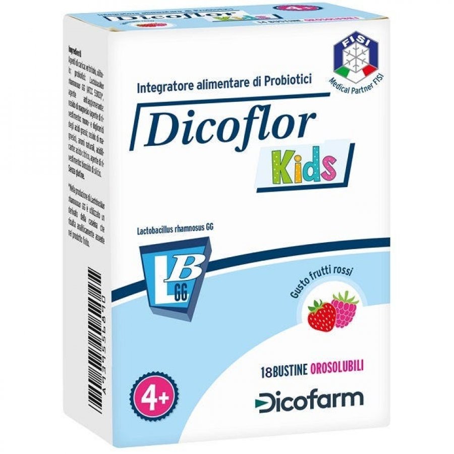 Dicoflor Kids - Integratore alimentare a base di probiotici 18 Bustine