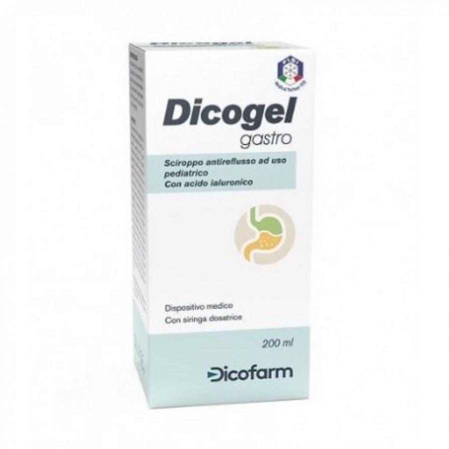 Dicogel Gastro Sciroppo Antireflusso Pediatrico 200 ml - Sciroppo Antireflusso ad Uso Pediatrico con Acido Ialuronico