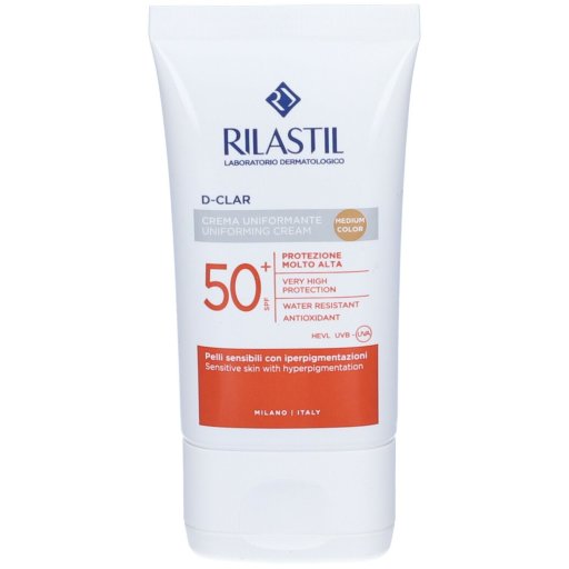 Rilastil D Clar Crema Uniformante Solare Colorata SPF 50+ Viso Medium Color 40ml