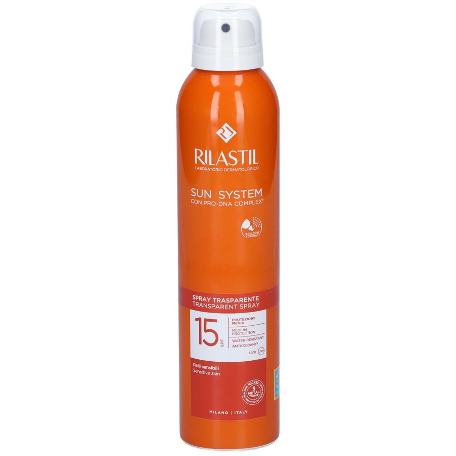 Rilastil Sun System Spray Trasparente Solare SPF 15 Corpo 200ml