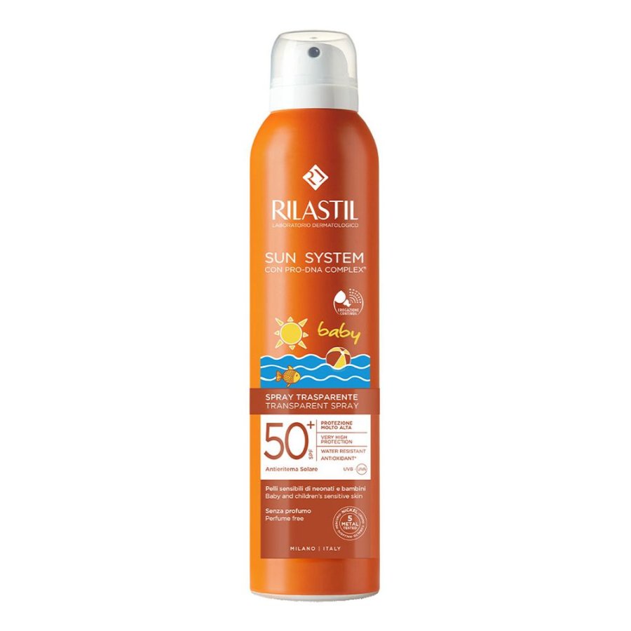 Rilastil Sun System Baby Spray Trasparente Solare SPF50 Corpo 200ml