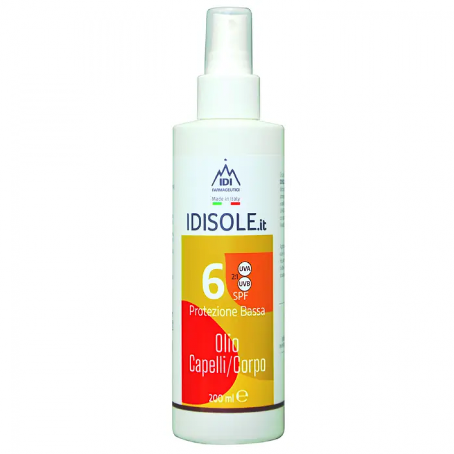 Idisole-IT Protezione Solare Bassa SPF 6 Olio Corpo E Capelli 200 ml