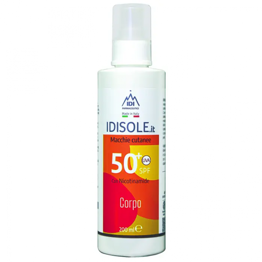 Idisole-IT Protezione Solare Molto Alta SPF 50+ Spray Corpo Macchie Cutanee 200 ml