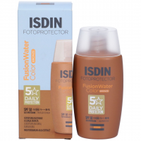 Isdin Fusion Water Color Bronze, Fotoprotezione Colorata Ultraleggera SPF 50, 50 ml, Protezione Solare Viso, Effetto Bonne Mine