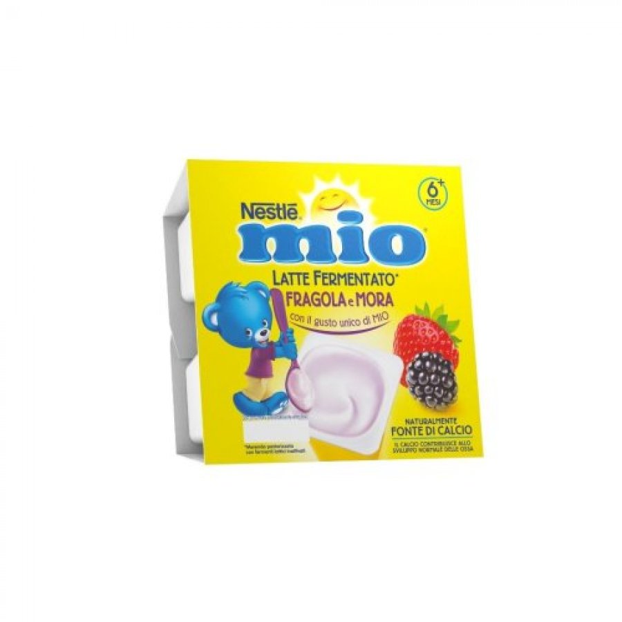Nestlé Mio Latte Fermentato Fragola e Mora 4x100g - Gusto Delizioso e Nutrizione Sana