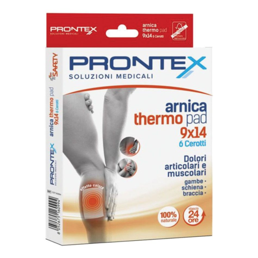 Prontex Arnica Thermo Pad 9 x 14 cm, 6 Pezzi, per Dolori Muscolari e Articolari