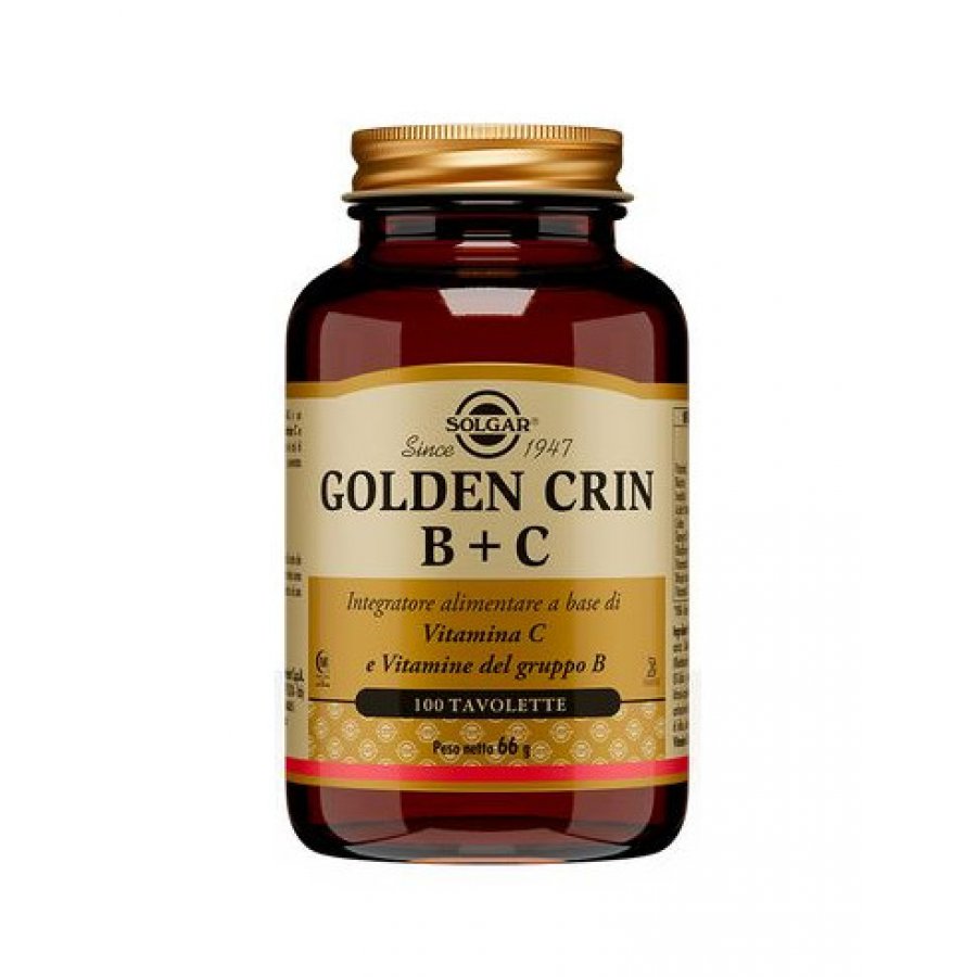 Solgar - Golden Cri B+C 100 Tavolette - Integratore di Vitamine B e C per il Benessere Generale