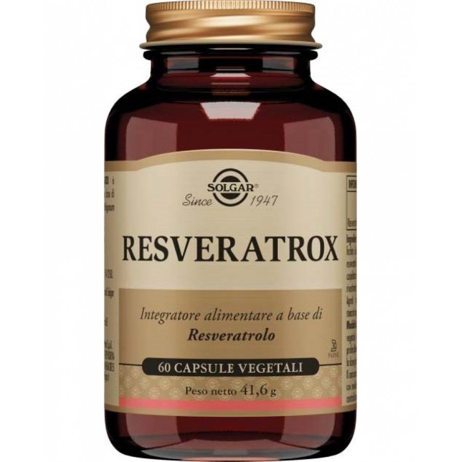 Solgar - Resveratrox 60 Capsule Vegetali - Integratore con Resveratrolo e Antiossidanti Naturali