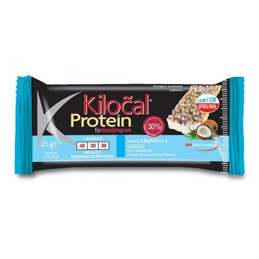 Kilocal Protein Barretta Crunchy Gusto Cocco 25g - Barretta Proteica al Cocco