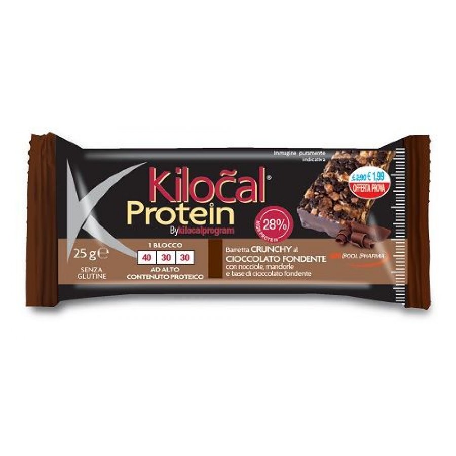 Kilocal Protein Barretta Crunchy Gusto Caramello Salato 25g - Barretta Proteica al Caramello Salato