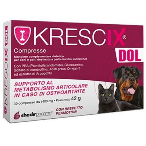 Krescix Dol Mangime Complementare per le Articolazioni del Cane 30 Compresse - Sostegno Naturale per la Mobilità