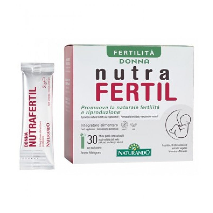 Naturando Donna Nutrafertil - Integratore per Fertilità e Ciclo Mestruale - 30 Stick Pack Orosolubili