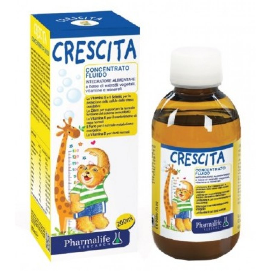 Crescita Concentrato Fluido 200ml - Integratore Alimentare Ricco di Estratti Vegetali, Vitamine e Minerali