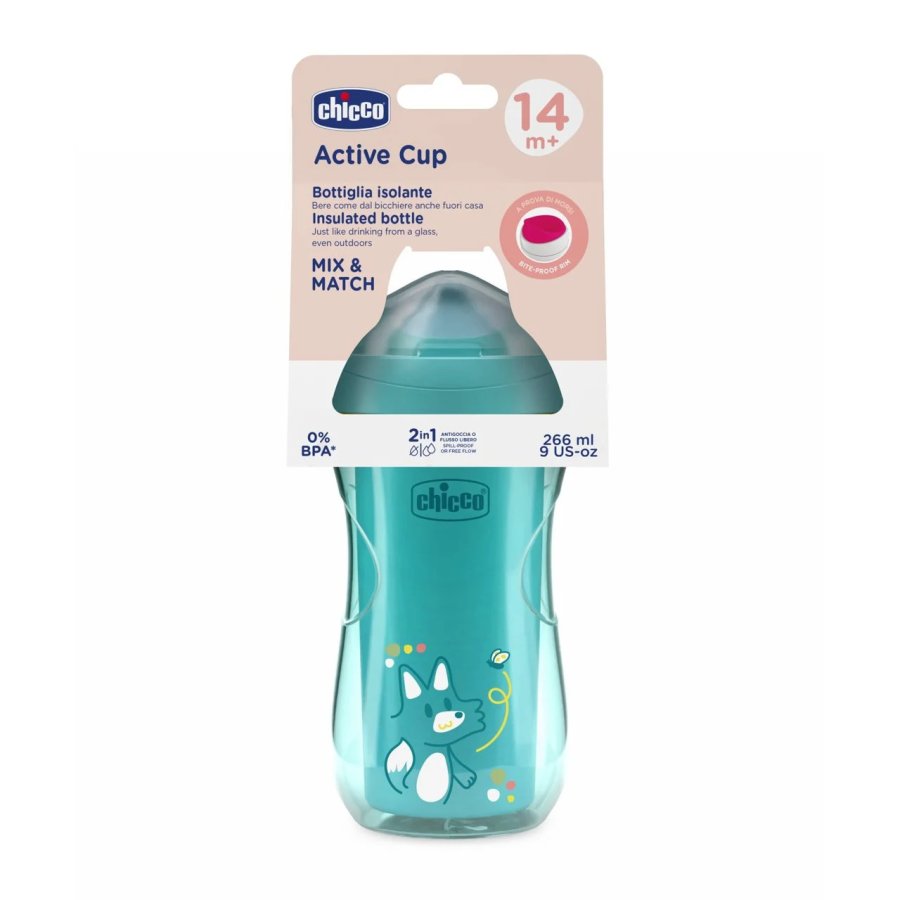 Chicco Tazza Active 14M+ Azzurra 266 ml, 1 Pezzo Chicco Tazza Active 14M+ Azzurra 266 ml, 1 Pezzo