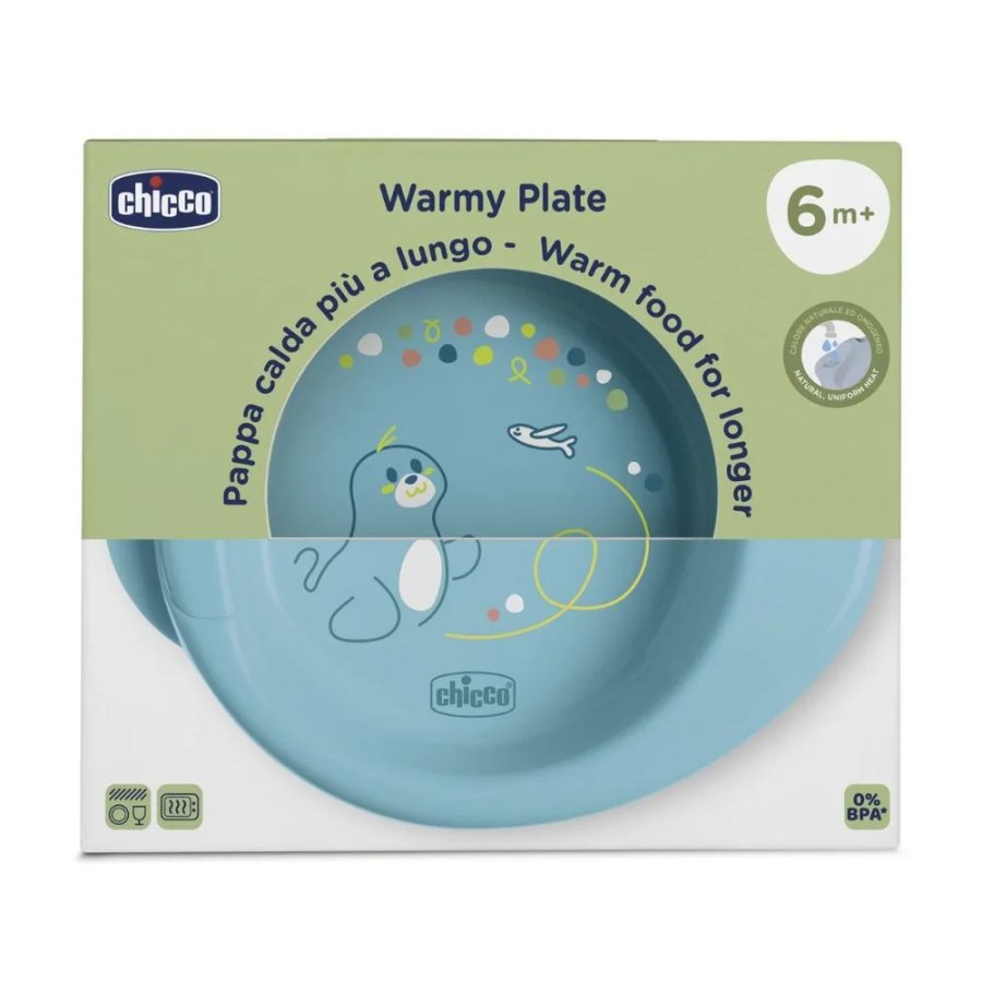 Chicco Warmy Plate Piatto per Pappa Calda 6m+ Azzurro