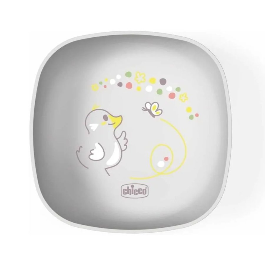 Chicco Ciotola con Coperchio Silicone Grigia 6m+, 1 Pezzo