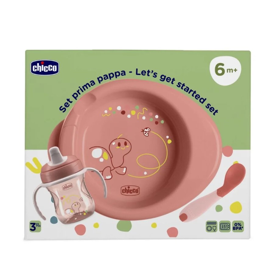 Chicco Set Prima Pappa 6m+ Rosa, 1 pezzo