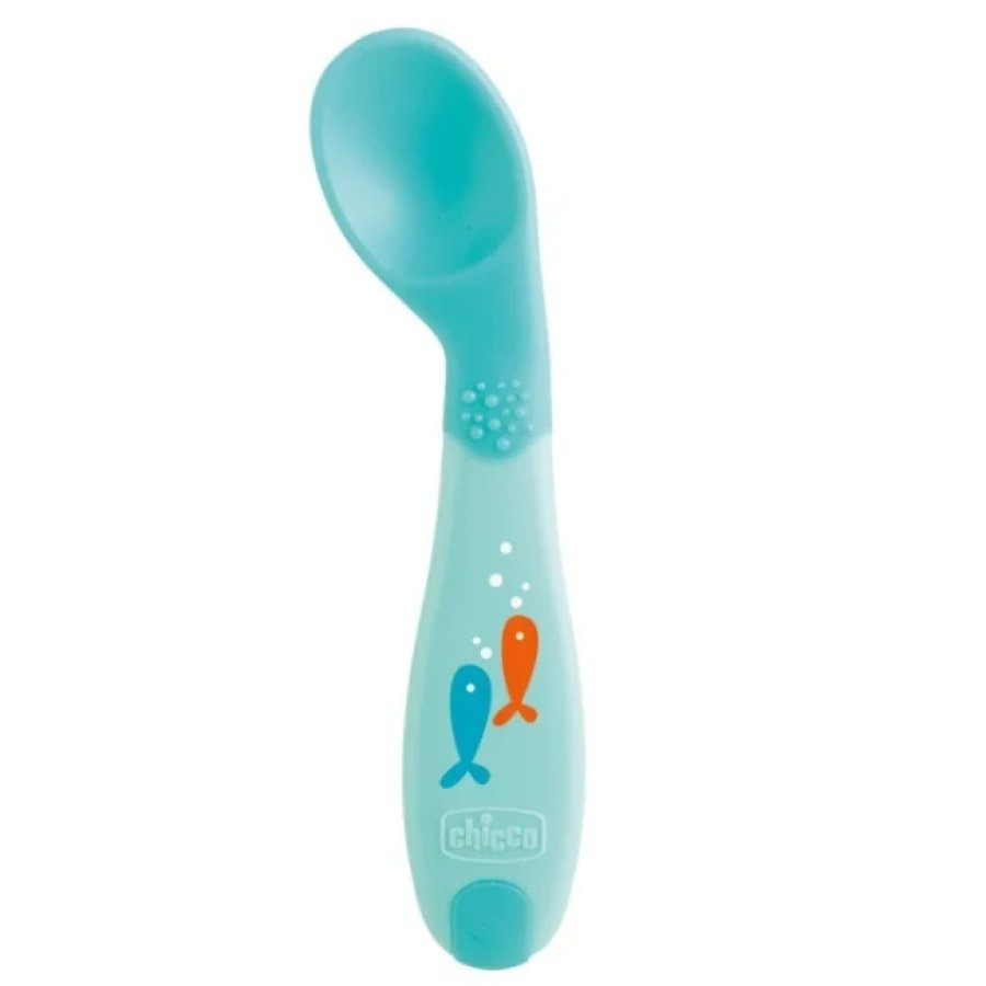 Chicco Cucchiaino Iaio Angolato Azzurro per lo Svezzamento 8M+, 1 Pezzo Chicco Cucchiaino Iaio Angolato Azzurro per lo Svezzamento 8M+, 1 Pezzo