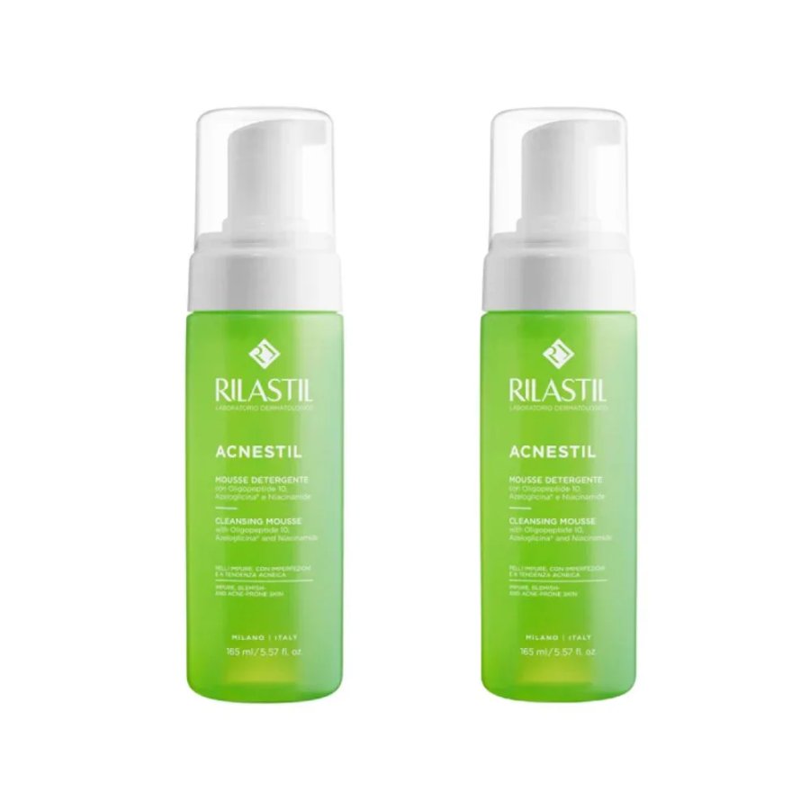 Rilastil, Acnestil Mousse Detergente, 2 pezzi