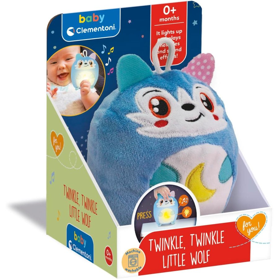 Clementoni Twinkle Twinkle Little Wolf Luce Notturna Peluche Neonati 0+ mesi