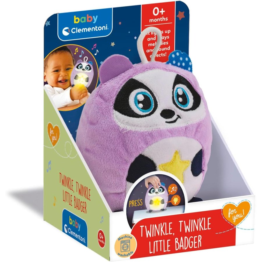 Clementoni Twinkle Twinkle Little Badger Luce Notturna Peluche