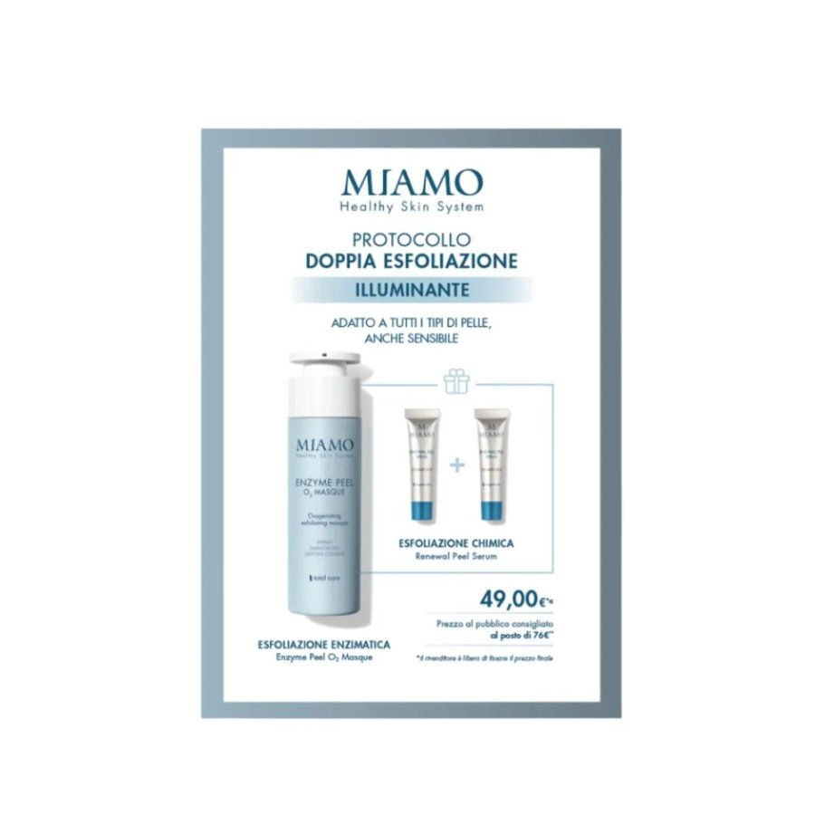 Miamo Protocollo Doppia Esfoliazione Illuminante, 50 ml + 2 x 5 ml