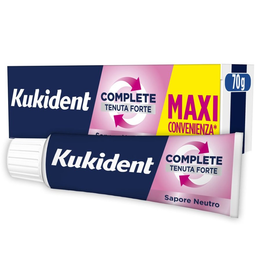 Kukident Complete Neutro Crema Adesiva per Dentiere Aroma Neutro, 70 g