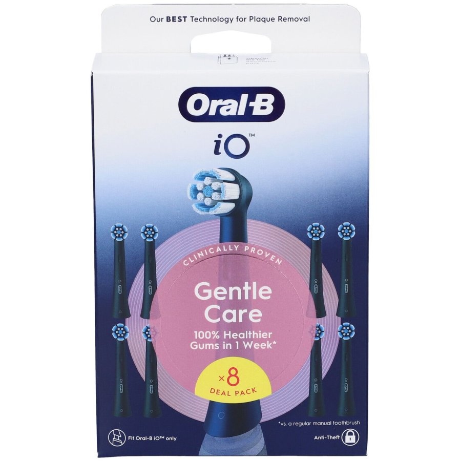 Oral-B Power Ricarica iO Gentle Clean Black, 8 Pezzi