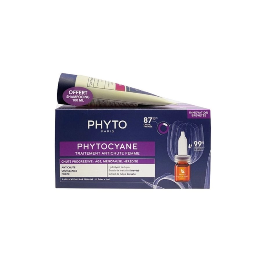 Phytocyane Kit Donna Caduta Progressiva, 12 Fiale 5 ml + Shampoo 100 ml
