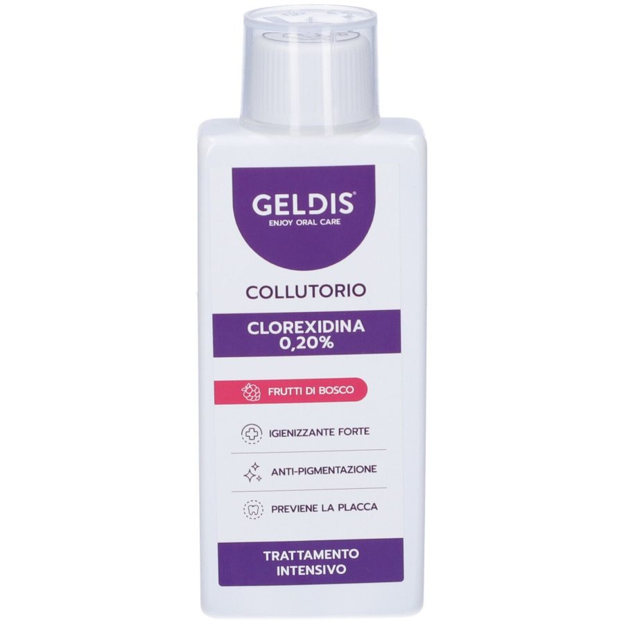 Geldis Clorexidina 0,20% Frutti di Bosco Collutorio, 200 ml