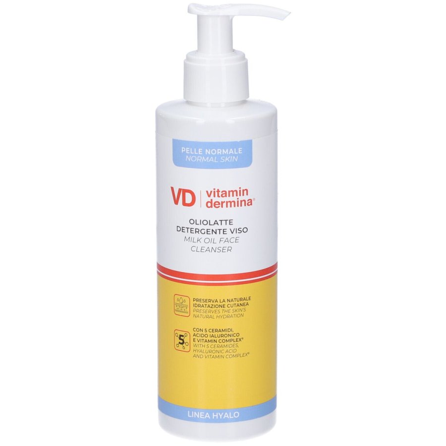 Vitamindermina Hyalo Oliolatte Detergente Viso, 240 ml