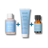 Miamo Protocollo Essenziale, SOS Brufoli Dry Spot 30 ml + AHA/BHA Purifying Cleanser 50 ml + Salicylic Acid Exfoliator 10 ml
