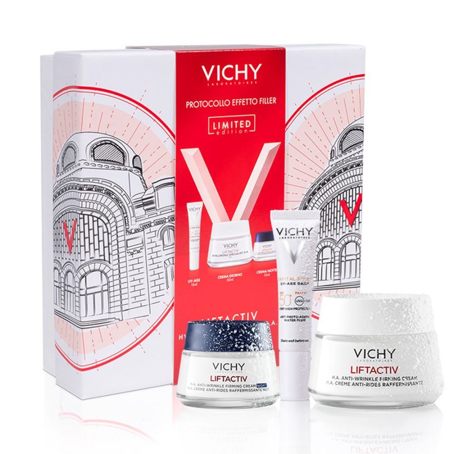 Vichy Cofanetto Spa Protocollo Antirughe Liftactiv H.A. Crema Giorno 50 ml + UV-AGE Fluido SPF50+ 15 ml + Crema Notte 15 ml