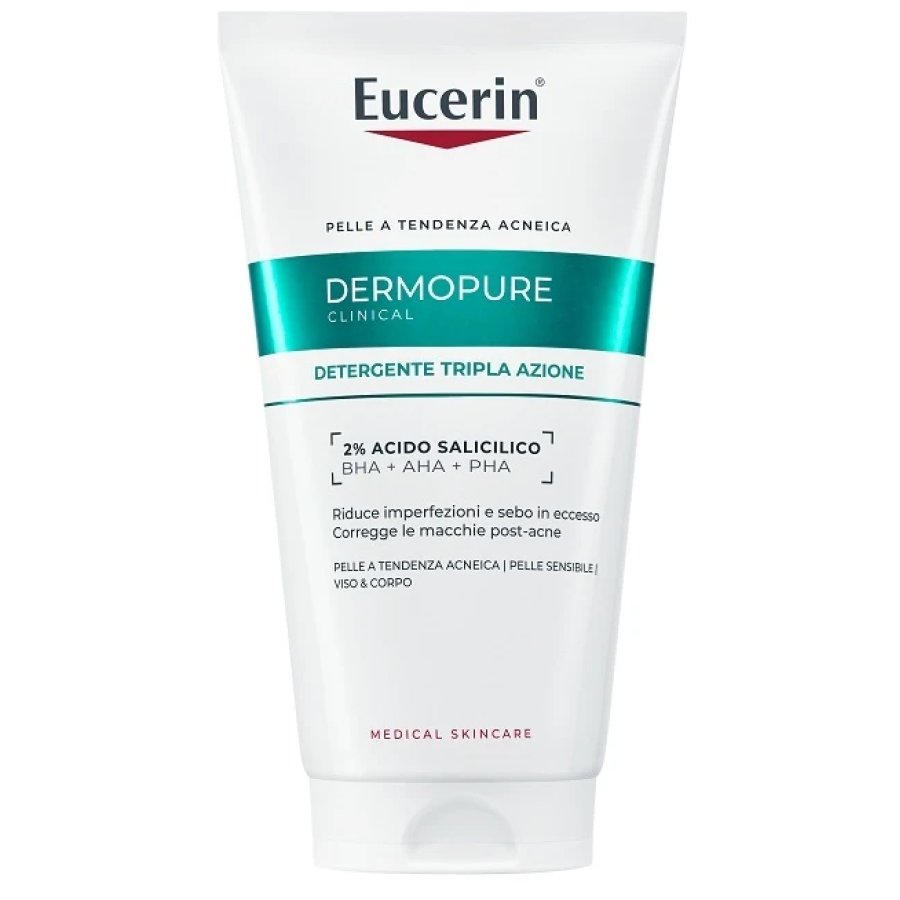 Eucerin Dermopure Gel Detergente Tripla Azione, 150 ml 