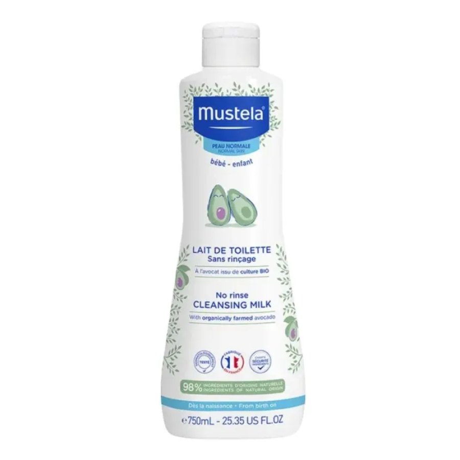 Mustela Latte di Toilette Detergente Senza Risciacquo Pelle Normale Bambini, 750 ml