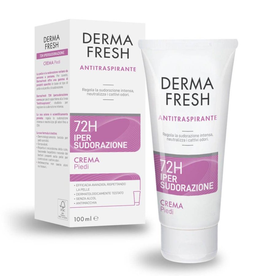 Dermafresh 72H Ipersudorazione Crema Piedi, 100 ml