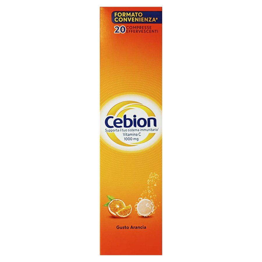 Cebion Vitamina C 1000 mg Gusto Arancia, 20 Compresse Effervescenti Cebion Vitamina C 1000 mg Gusto Arancia, 20 Compresse Effervescenti
