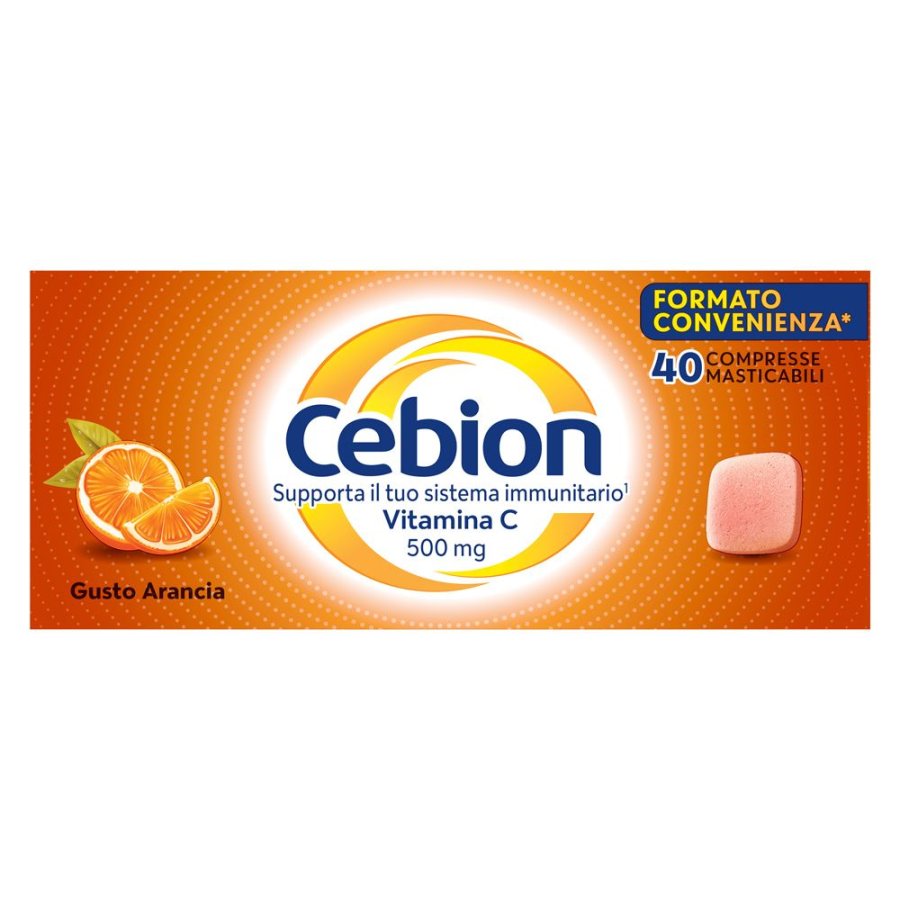 Cebion Gusto Arancia, 40 Compresse Masticabili Cebion Gusto Arancia, 40 Compresse Masticabili