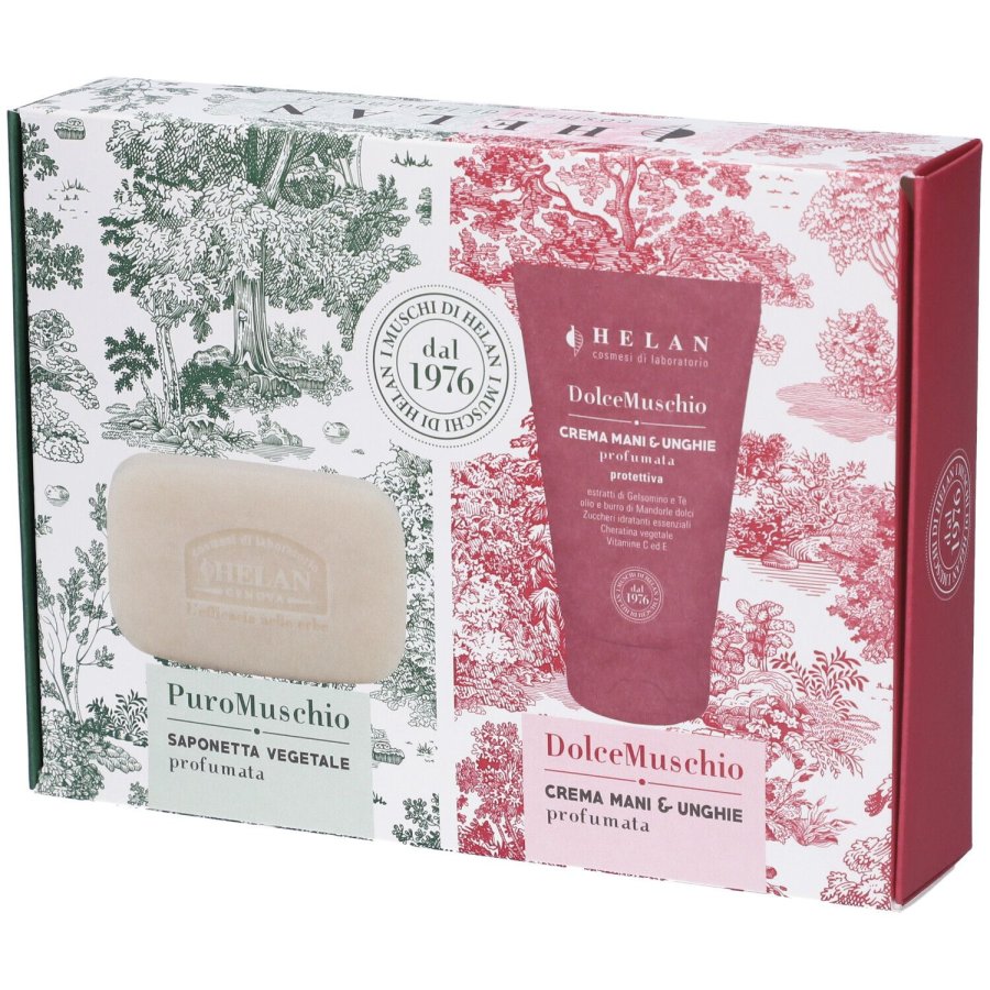 Helan Cofanetto Puromuschio Sapone Vegetale & Dolcemuschio Crema Mani 100 g + 50 ml Helan Cofanetto Puromuschio Sapone Vegetale & Dolcemuschio Crema Mani 100 g + 50 ml