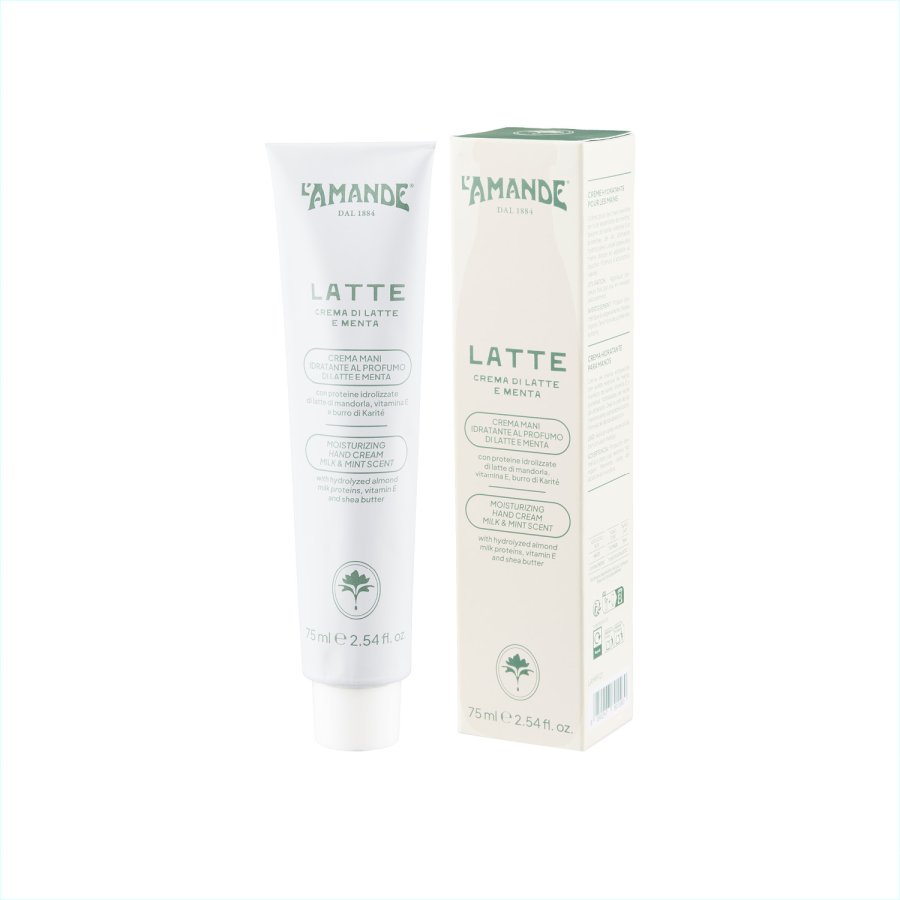 L'Amande Latte Crema Mani Idratante Latte e Menta, 75 ml L'Amande Latte Crema Mani Idratante Latte e Menta, 75 ml