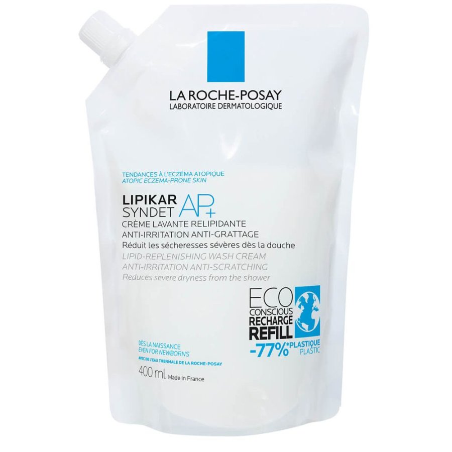 La Roche-Posay Lipikar Crema Detergente Syndet AP+ Ricarica, 400 ml