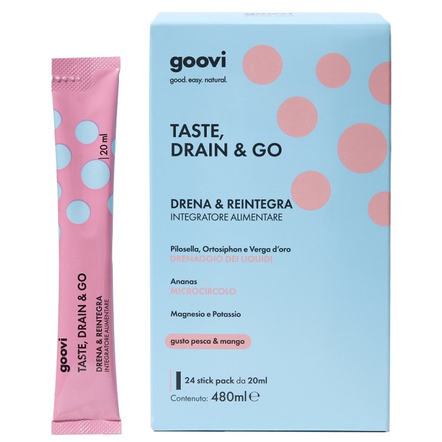 Goovi Taste Drain & Go Pesca e Mango, 24 Stick Goovi Taste Drain & Go Pesca e Mango, 24 Stick