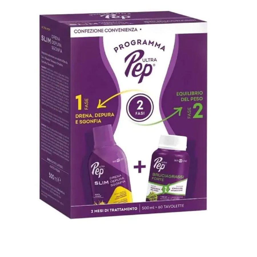 UltraPep Slim 500 ml + Bruciagrassi Forte 60 tavolette UltraPep Slim 500 ml + Bruciagrassi Forte 60 tavolette