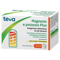Teva Magnesio e Potassio 24 Buste - Integratore per il Benessere Muscolare