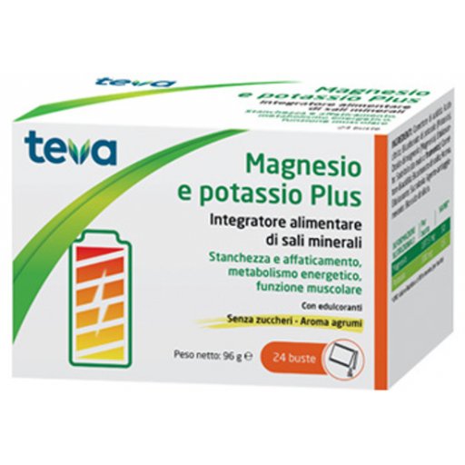 Teva Magnesio e Potassio 24 Buste - Integratore per il Benessere Muscolare