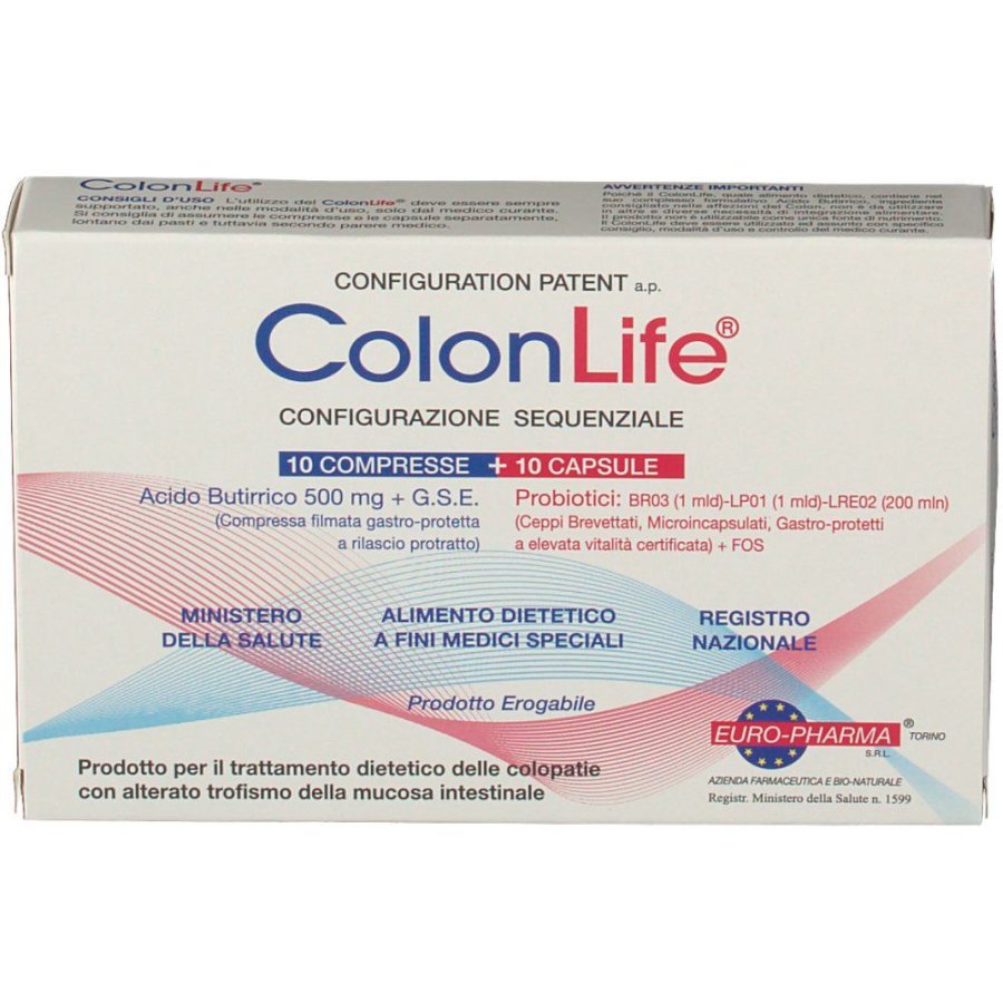 Euro-Pharma, Colonlife, 10 Compresse + 10 Capsule
